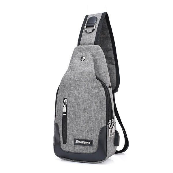 Heren Dames Usb-poort Casual Outdoor Borsttas Crossbodytas