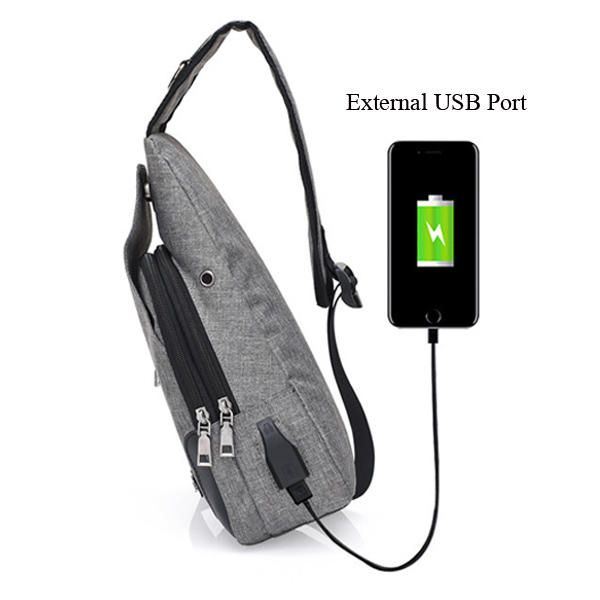 Heren Dames Usb-poort Casual Outdoor Borsttas Crossbodytas