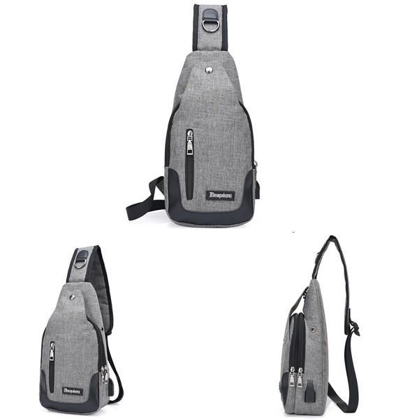 Heren Dames Usb-poort Casual Outdoor Borsttas Crossbodytas