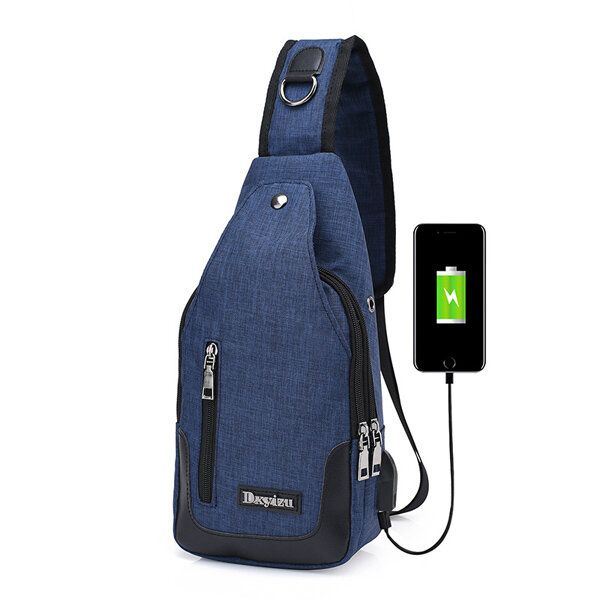 Heren Dames Usb-poort Casual Outdoor Borsttas Crossbodytas