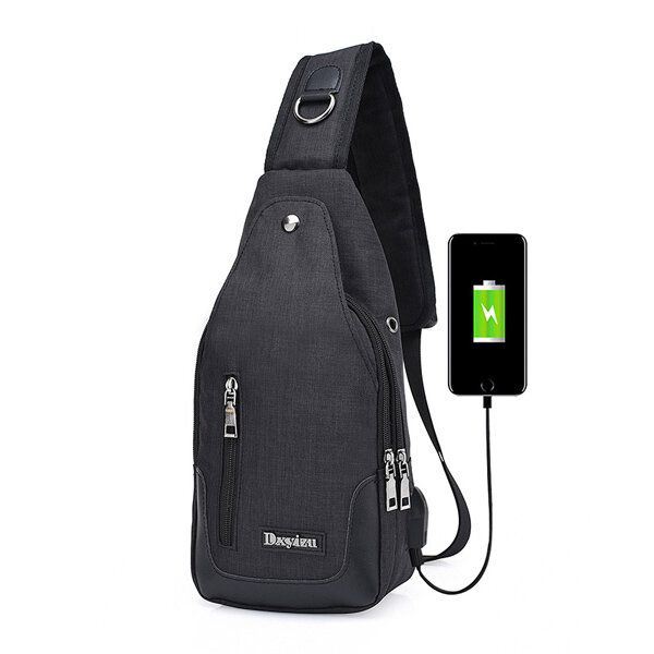 Heren Dames Usb-poort Casual Outdoor Borsttas Crossbodytas