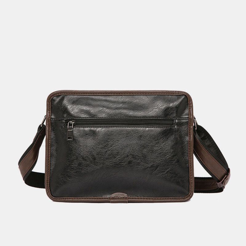 Heren Dubbellaags Multi-pocket Crossbody Tassen Mode Toevallige Hoofdtelefoon Gat Ontwerp 14 Inch Laptoptas Schoudertas