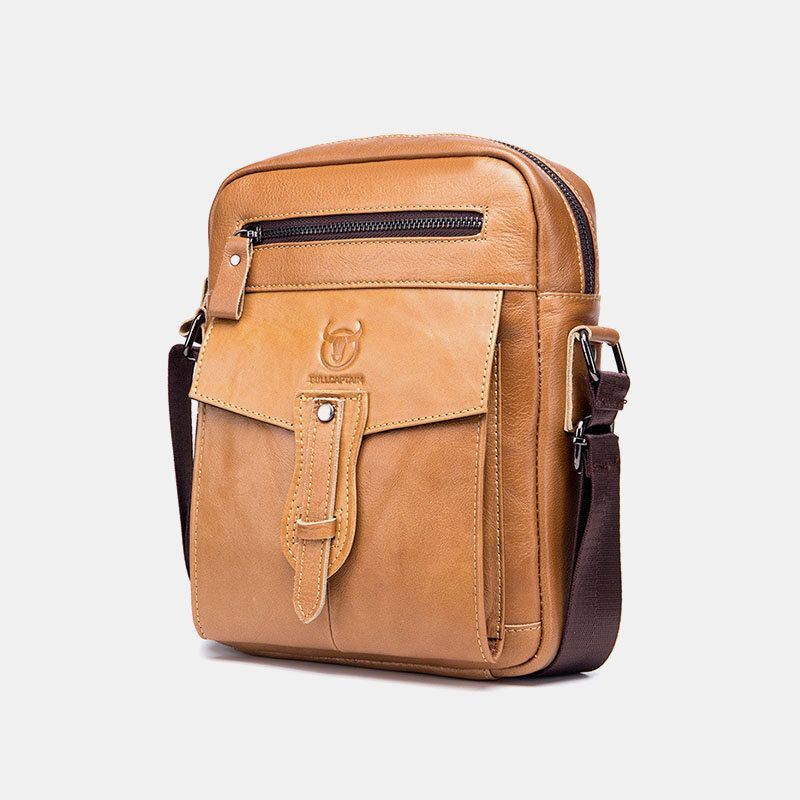 Heren Echt Lederen Multi-pocket Anti-diefstal Crossbody Tas Schoudertas