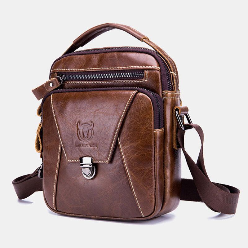 Heren Echt Leer Anti-diefstal Multi-lagen Casual Crossbody Tas Schoudertas