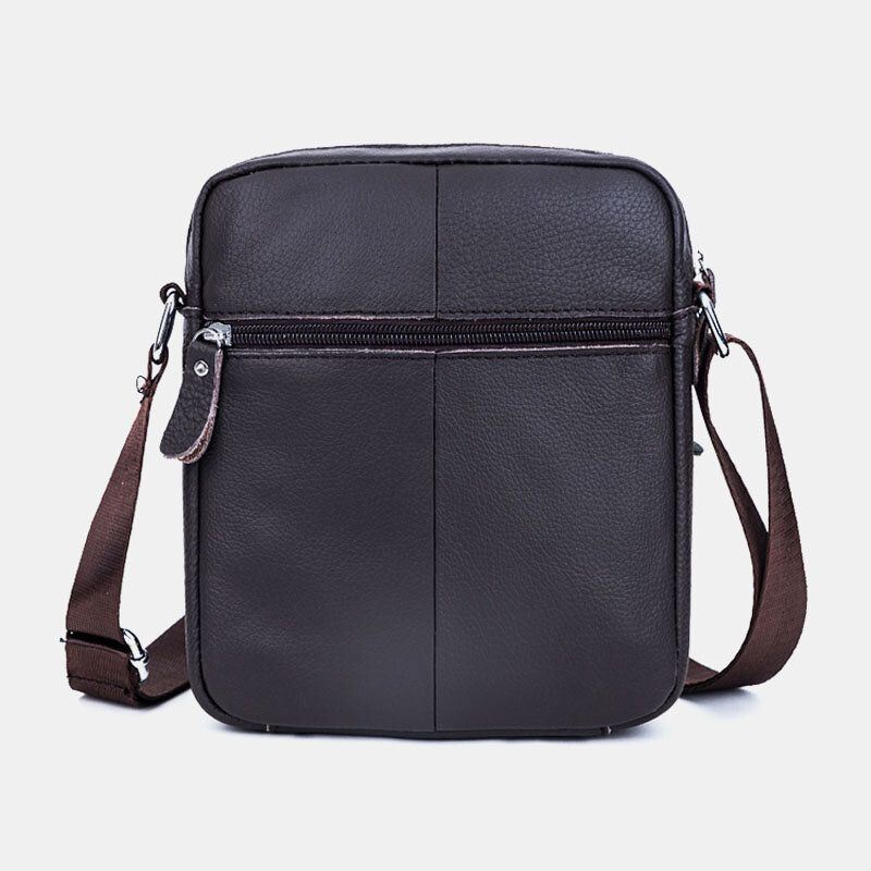 Heren Echt Leer Geweven Waterdichte Multifunctionele Multi-layer Crossbody Tas Schoudertas