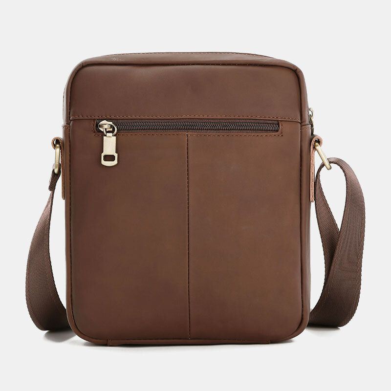 Heren Echt Leer Grote Capaciteit Vintage Casual 6.5 Inch Telefoon Tas Crossbody Schoudertas Messenger Aktetas