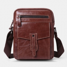 Heren Echt Leer Grote Capaciteit Vintage Zakelijke Crossbody Tas Schoudertas