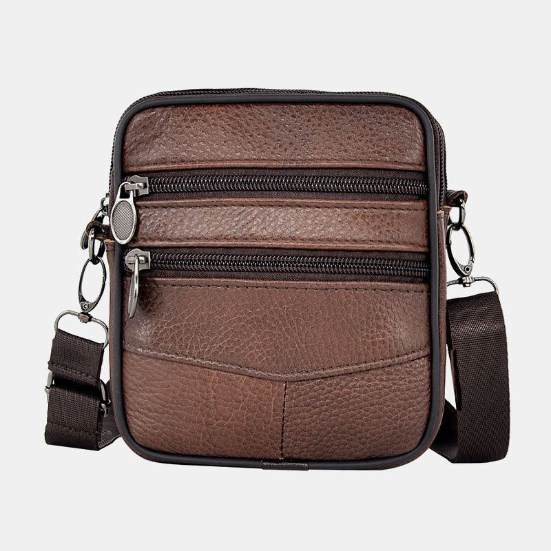 Heren Echt Leer Grote Capaciteit Zakelijke Crossbody Tas Met Grote Capaciteit