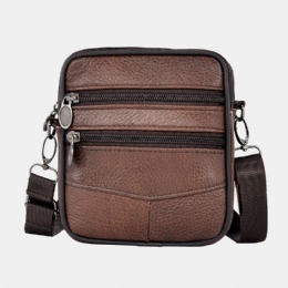 Heren Echt Leer Grote Capaciteit Zakelijke Crossbody Tas Met Grote Capaciteit