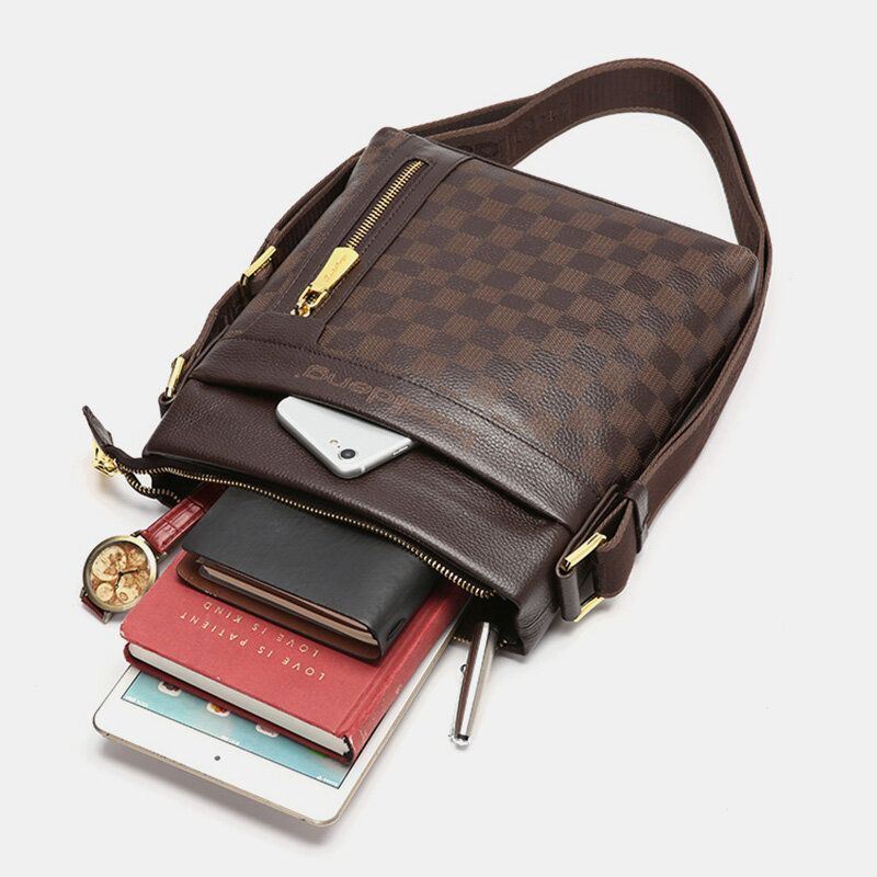 Heren Echt Leer Koe Lederen Anti-diefstal Crossbody Tas Schoudertas