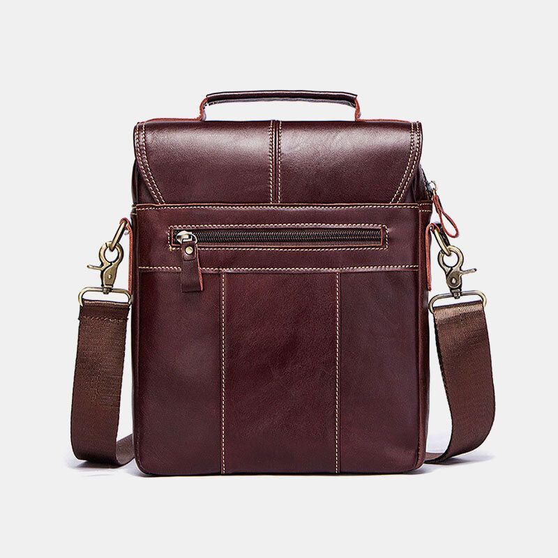 Heren Echt Leer Koeienhuid Retro Multi-zakken Multi-lagen Crossbody Tas