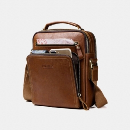 Heren Echt Leer Mode Schoudertas Crossbody Tas Zakelijke Tas