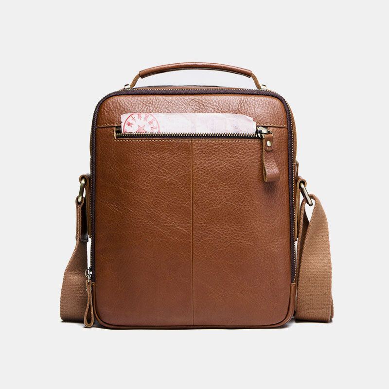 Heren Echt Leer Mode Schoudertas Crossbody Tas Zakelijke Tas