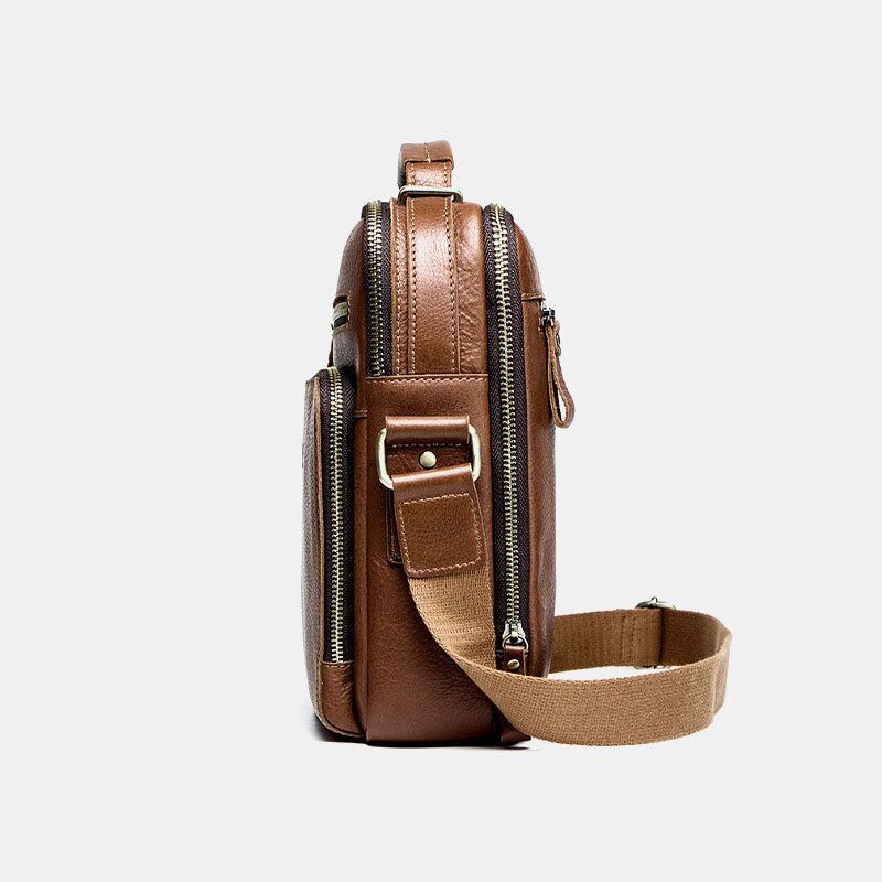 Heren Echt Leer Mode Schoudertas Crossbody Tas Zakelijke Tas