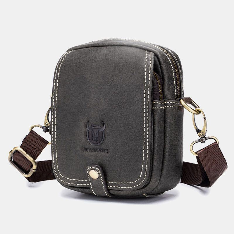 Heren Echt Leer Multi-lagen Casual Crossbody Tas Schoudertas