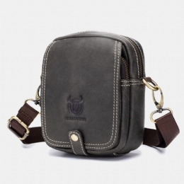 Heren Echt Leer Multi-lagen Casual Crossbody Tas Schoudertas