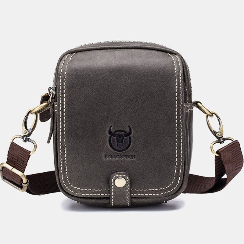 Heren Echt Leer Multi-lagen Casual Crossbody Tas Schoudertas