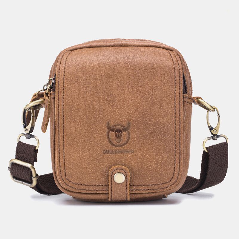 Heren Echt Leer Multi-lagen Casual Crossbody Tas Schoudertas