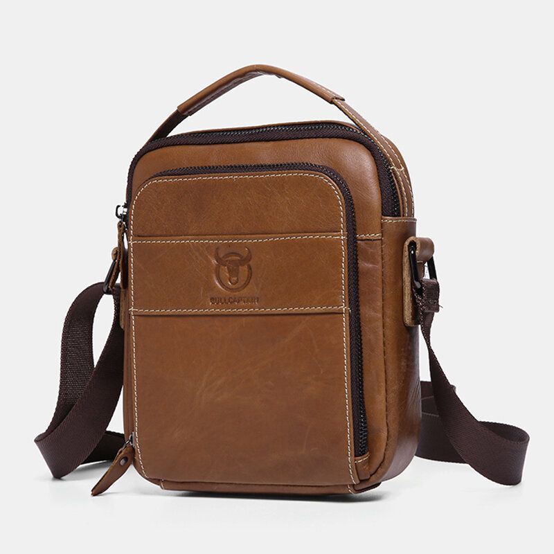 Heren Echt Leer Multi-pocket Casual Crossbody Tas Schoudertas