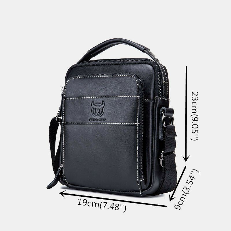 Heren Echt Leer Multi-pocket Casual Crossbody Tas Schoudertas