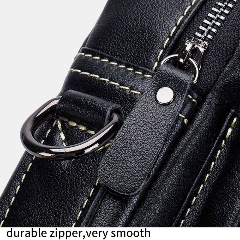 Heren Echt Leer Multi-pocket Waterdichte Vintage Handtas Crossbody Tas Schoudertas