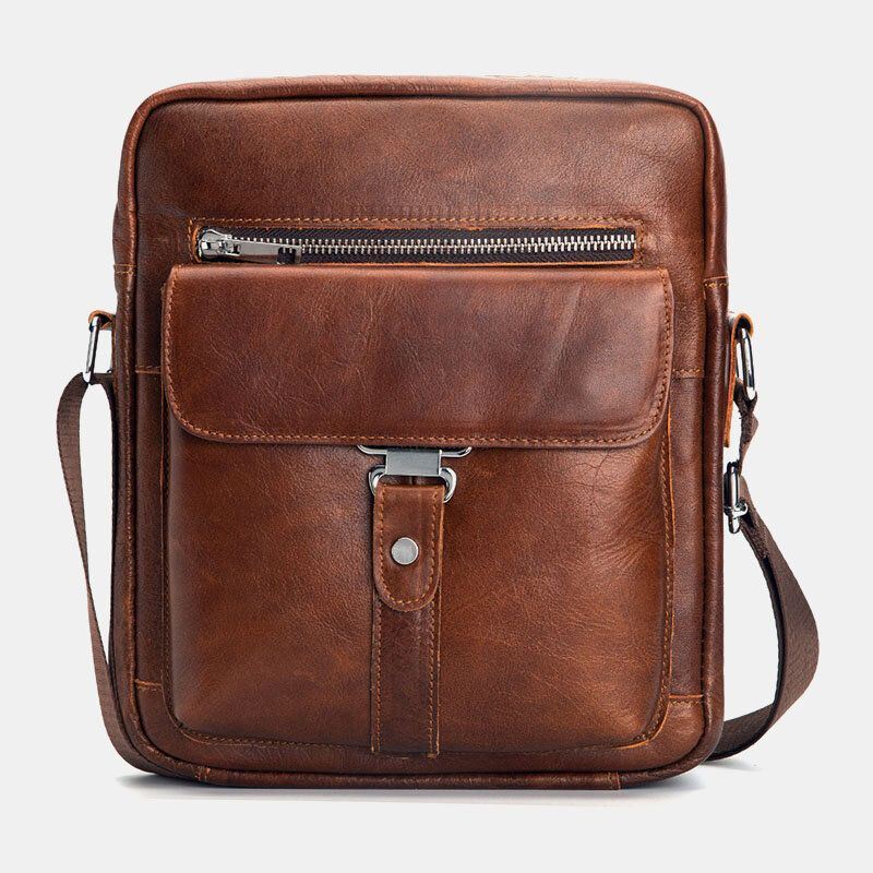 Heren Echt Leer Multifunctionele Anti-diefstal Slijtvaste Vintage Zakelijke Crossbody Tas Schoudertas