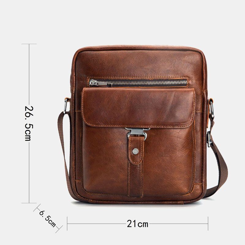 Heren Echt Leer Multifunctionele Anti-diefstal Slijtvaste Vintage Zakelijke Crossbody Tas Schoudertas