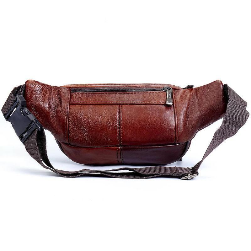 Heren Echt Leer Multifunctionele Grote Capaciteit Heuptas Borsttas Crossbody Tas