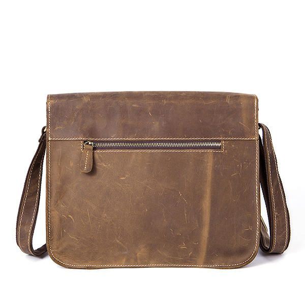 Heren Echt Leer Multifunctionele Minimalistische Retro Schouder Crossbody Tas