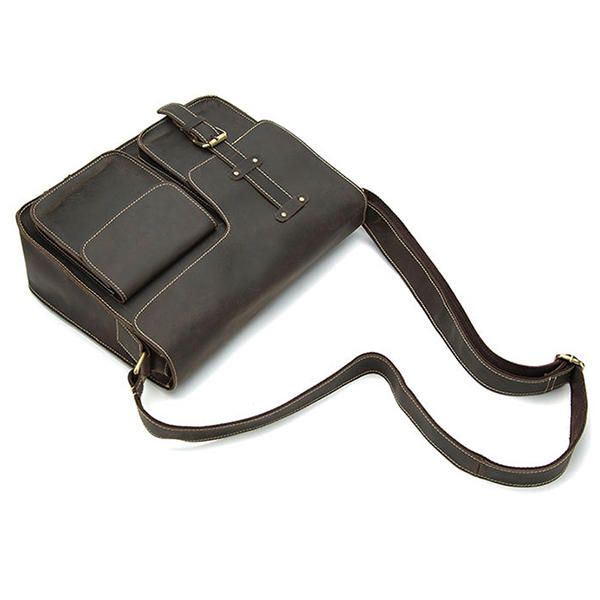 Heren Echt Leer Multifunctionele Minimalistische Retro Schouder Crossbody Tas