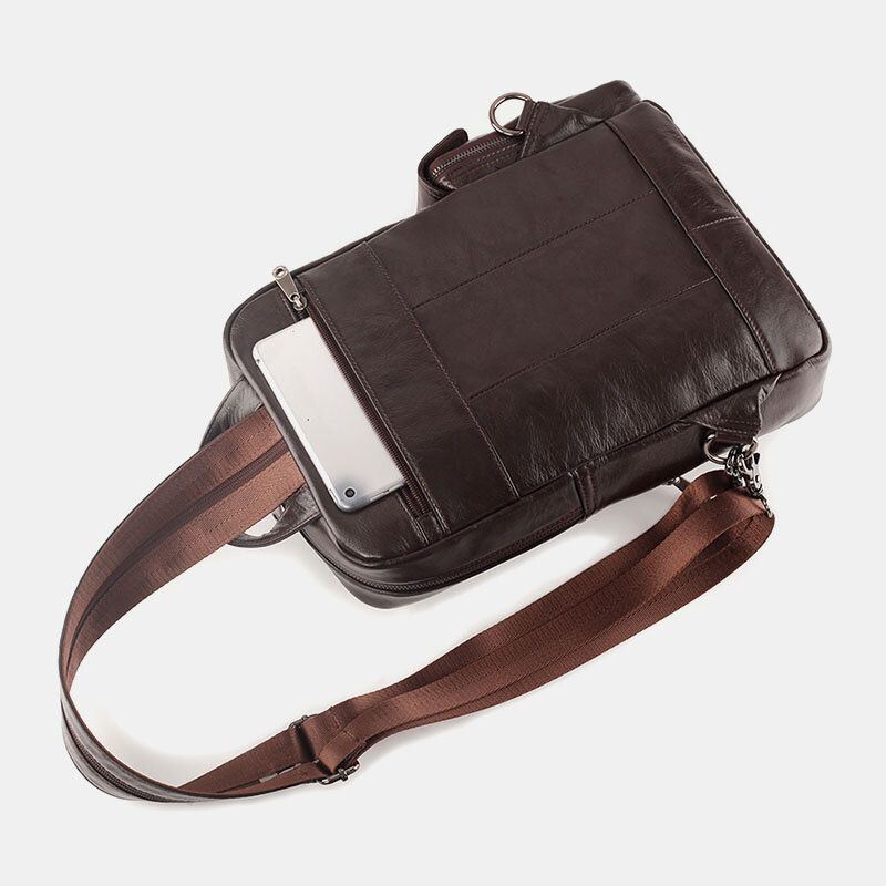 Heren Echt Leer Multifunctionele Multi-carry Outdoor Reizen Koeienhuid Crossbody Tas Rugzak