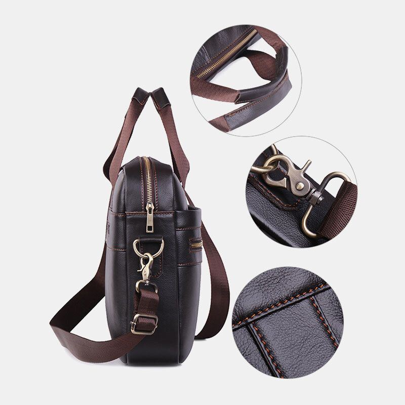 Heren Echt Leer Multifunctionele Retro Grote Capaciteit Reizen Handtas Cross Body Bag