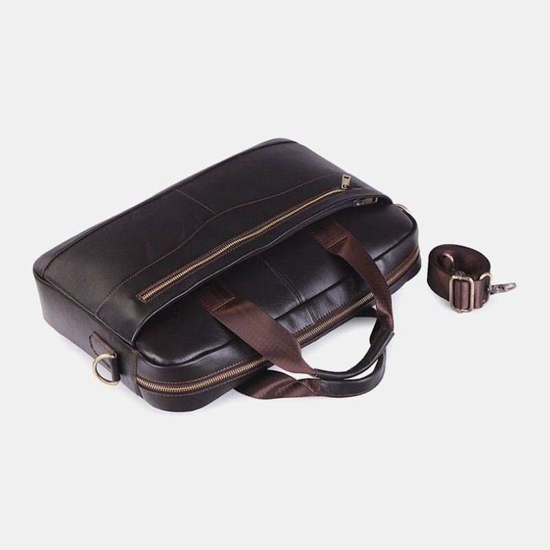 Heren Echt Leer Multifunctionele Retro Grote Capaciteit Reizen Handtas Cross Body Bag