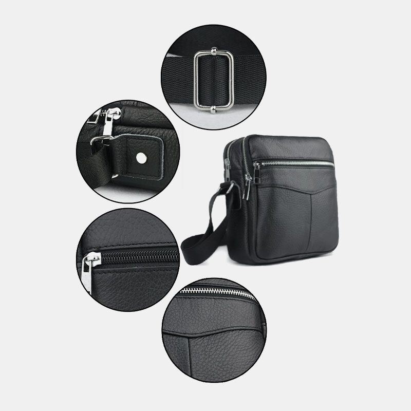 Heren Echt Leer Multifunctionele Waterdichte Anti-diefstal Telefoon Tas Crossbody Tas Schoudertas