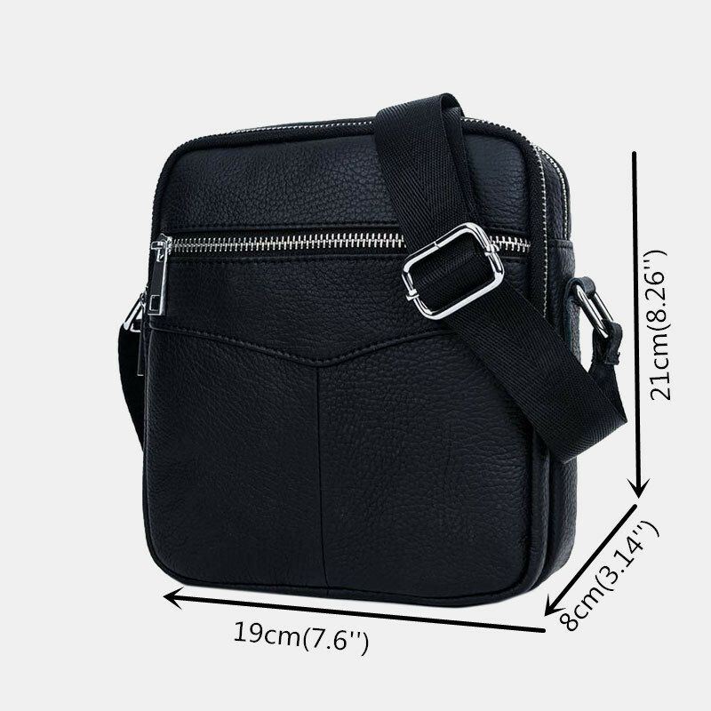 Heren Echt Leer Multifunctionele Waterdichte Anti-diefstal Telefoon Tas Crossbody Tas Schoudertas