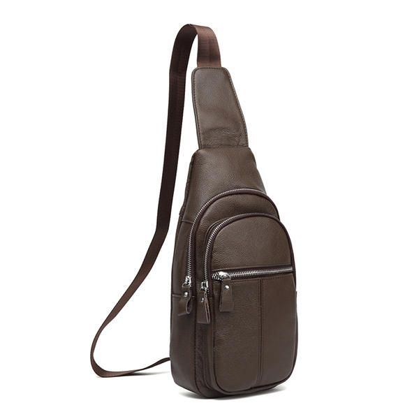 Heren Echt Leer Retro Crossbody Tas Borsttas Casual Schoudertas