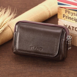 Heren Echt Leer Retro Multi-carry Mini Telefoon Tas Kaarthouder Tas Heuptas Crossbody Tas: