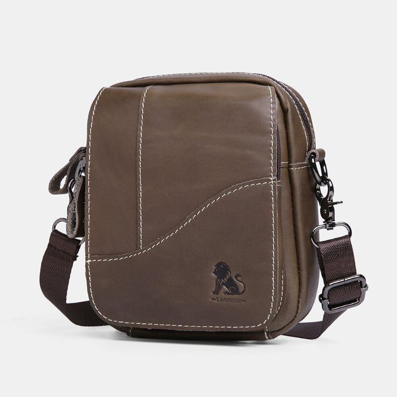 Heren Echt Leer Slijtvaste Grote Capaciteit Vintage Koeienhuid Crossbody Tassen Schoudertas Enkele Tas