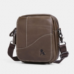 Heren Echt Leer Slijtvaste Grote Capaciteit Vintage Koeienhuid Crossbody Tassen Schoudertas Enkele Tas