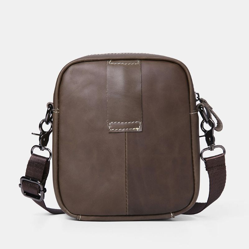 Heren Echt Leer Slijtvaste Grote Capaciteit Vintage Koeienhuid Crossbody Tassen Schoudertas Enkele Tas