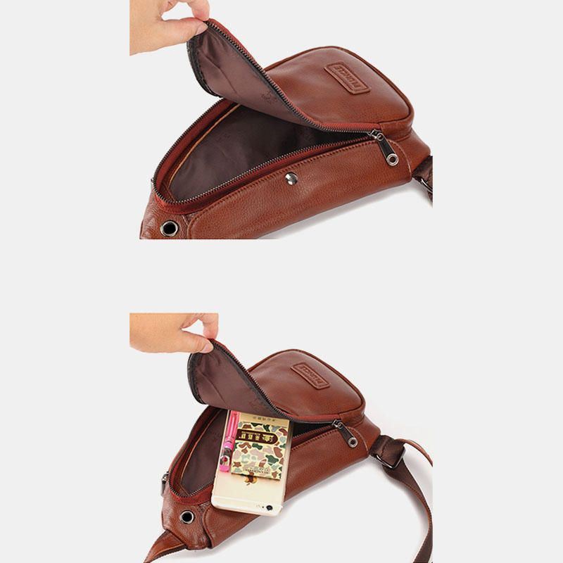 Heren Echt Leer Vintage Uniek Design Borsttas Crossbody Tas