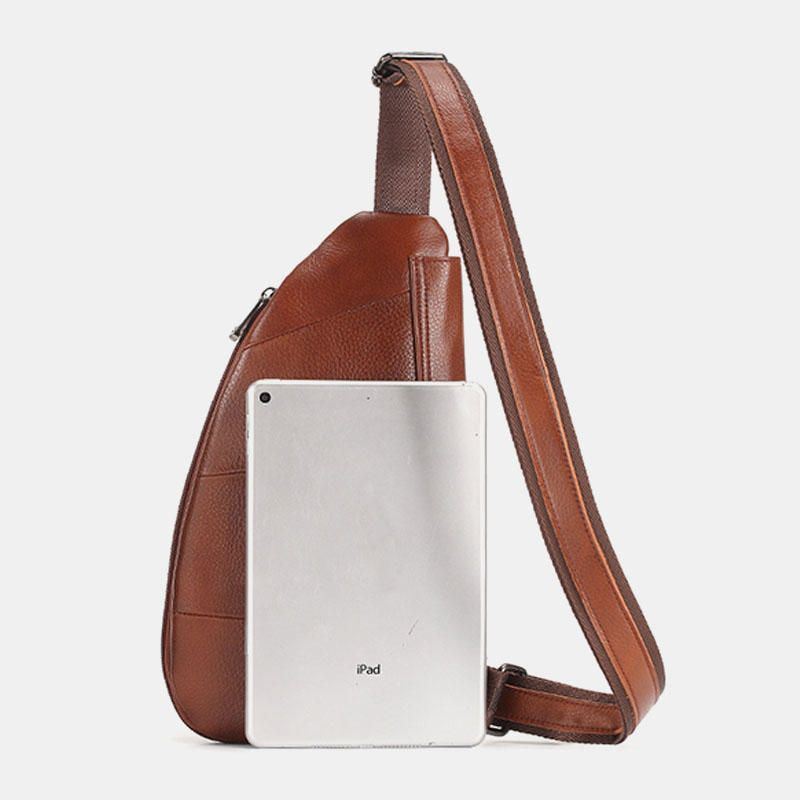 Heren Echt Leer Vintage Uniek Design Borsttas Crossbody Tas