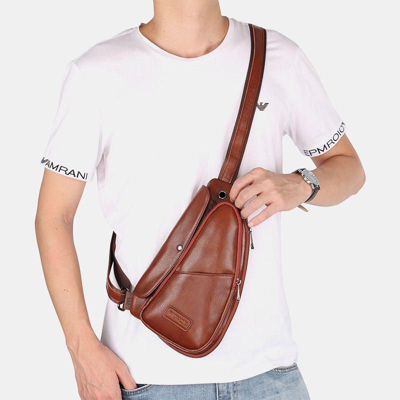 Heren Echt Leer Vintage Uniek Design Borsttas Crossbody Tas