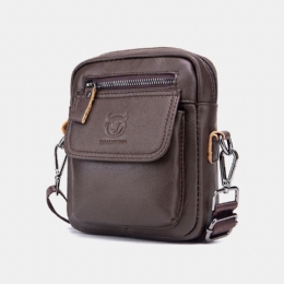 Heren Echt Leer Waterdichte Multifunctionele Multi-layer Crossbody Tas Schoudertas