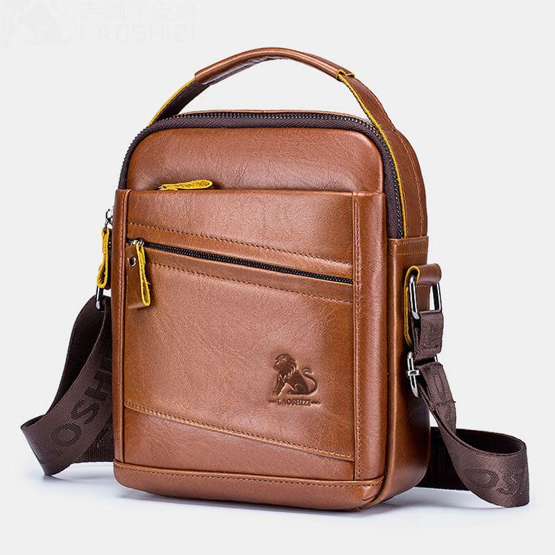 Heren Eerste Laag Koeienhuid Anti-diefstal Crossbody Tassen Multifunctionele Slijtvaste Grote Capaciteit Messenger Bag Handtas