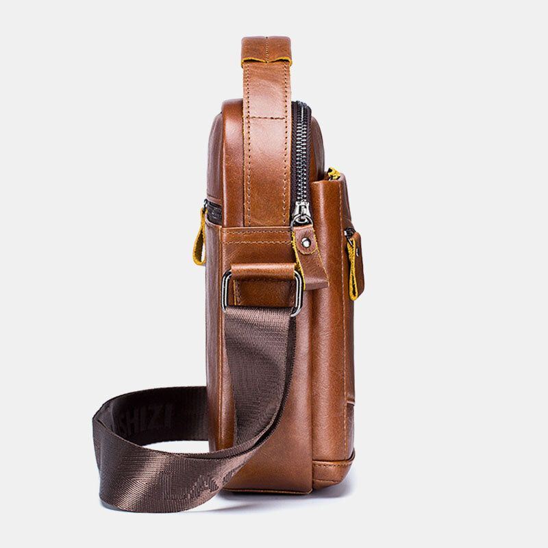 Heren Eerste Laag Koeienhuid Anti-diefstal Crossbody Tassen Multifunctionele Slijtvaste Grote Capaciteit Messenger Bag Handtas