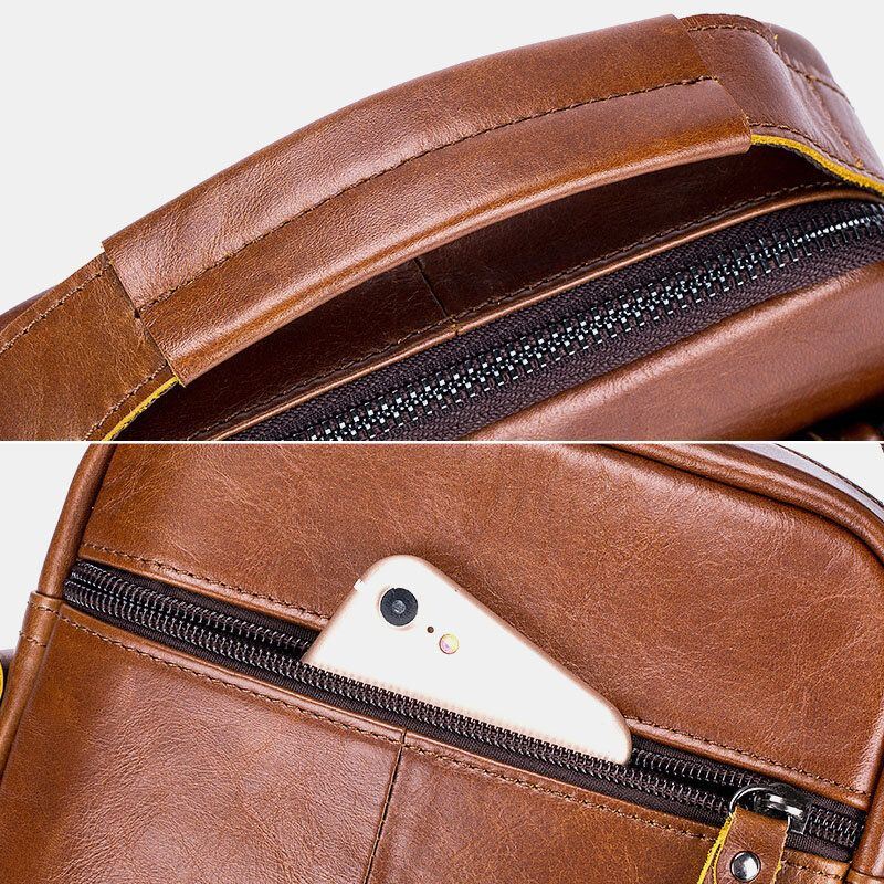 Heren Eerste Laag Koeienhuid Anti-diefstal Crossbody Tassen Multifunctionele Slijtvaste Grote Capaciteit Messenger Bag Handtas