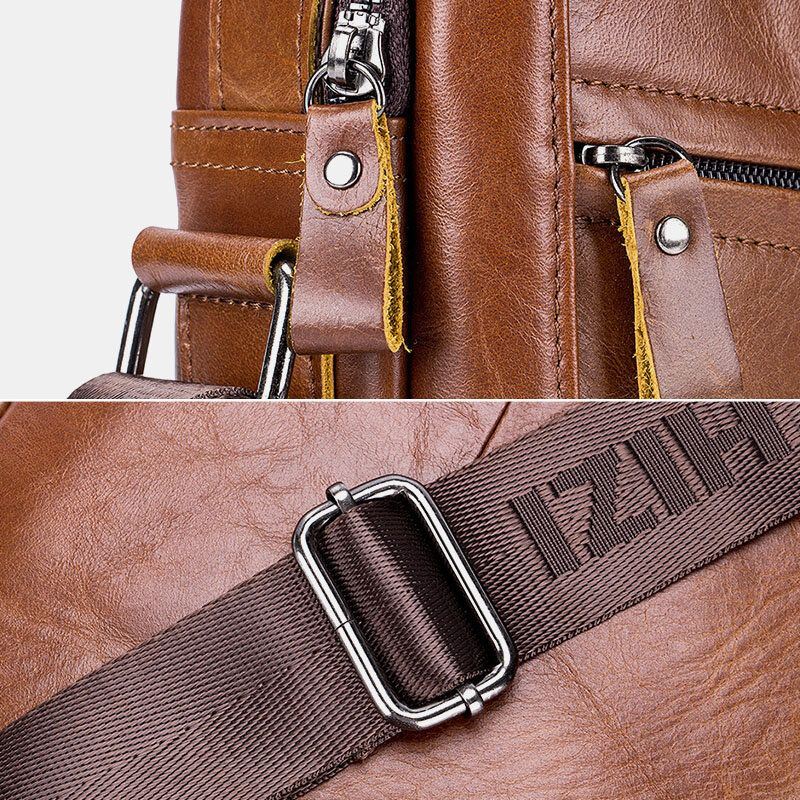 Heren Eerste Laag Koeienhuid Anti-diefstal Crossbody Tassen Multifunctionele Slijtvaste Grote Capaciteit Messenger Bag Handtas