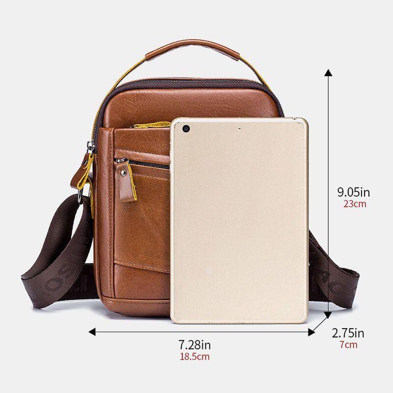 Heren Eerste Laag Koeienhuid Anti-diefstal Crossbody Tassen Multifunctionele Slijtvaste Grote Capaciteit Messenger Bag Handtas