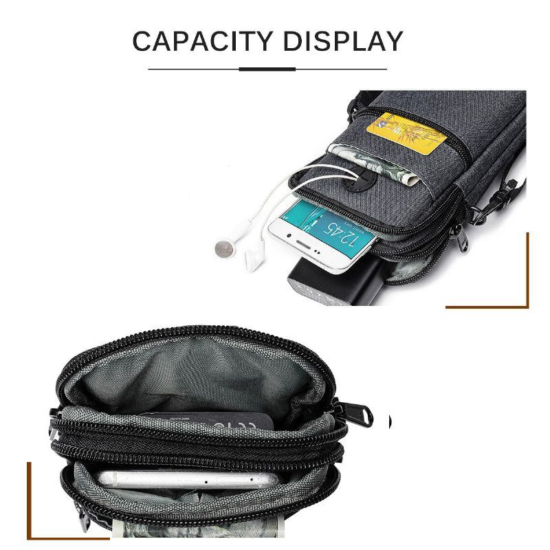 Heren Grote Capaciteit Paspoort Portemonnee Reizen Paspoorthouder Multifunctionele Waterdichte Document Tas Messenger Bag Telefoon Tas Heuptas: